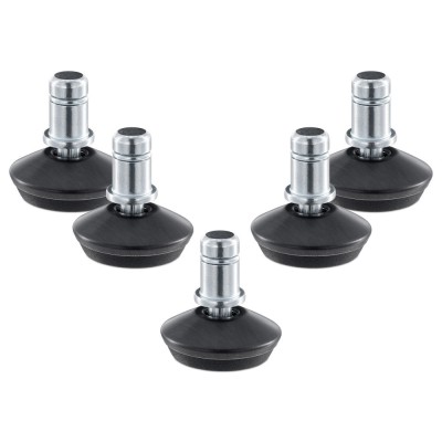 Set 5 Picioare pentru scaun de birou tija 11 mm, Kwmobile, Negru, Otel, 56094.06 foto