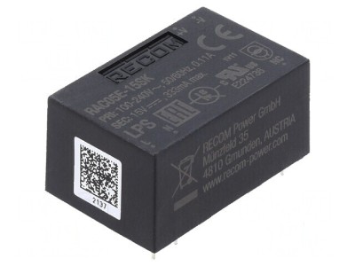 Convertor AC/DC 5W 15VDC 90-264VAC 130-370VDC foto