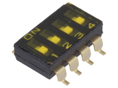 Comutator DIP-SWITCH 4 Secțiuni ON-OFF 0.025A 24VDC foto