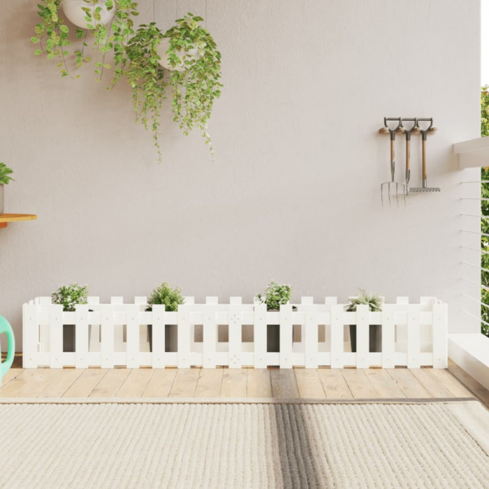 vidaXL Pat &icirc;nălțat grădină design gard 200x30x30 cm lemn impregnat pin