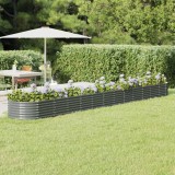 vidaXL Strat &icirc;nălțat grădină gri 512x80x36cm oțel vopsit electrostatic