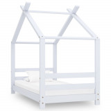 Cadru pat de copii, alb, 70 x 140 cm, lemn masiv de pin GartenMobel Dekor, vidaXL