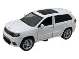 Macheta replica SUV Jeep Grand Cherokee, lungime 10 cm, alba, cu functii interactive