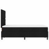 vidaXL Pat cu arcuri cu saltea Negru 120 x 200 cm țesătură