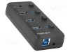 Hub USB 3.0 NATEC 4 porturi USB A negru cu alimentare externă și &icirc;ntrerupător