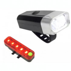 Set de lumini (fata-spate) LED USB pentru bicicleta