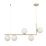 Cumpara ieftin Lustra Moderna 5 Globuri Alb E27, 79cm, Design Elegant - Corp de iluminat interior