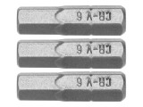 Set 3 Biti Torx 1/4'' H6X25Mm