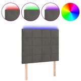 Cumpara ieftin Tablie de pat cu LED, gri inchis, 100x5x118/128 cm, textil