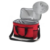 Geanta termoizolanta rosie pentru picnic si plaja, 16L, cu fermoar