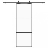Usa glisanta cu set de feronerie neagra 76x205 cm Sticla ESG