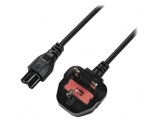Cablu Alimentare 1.8m Negru 3x0.75mm2 BS 1363 la IEC C5, Logilink