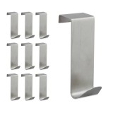 Cumpara ieftin Set 10 cuiere pentru usa, inox, 9 cm, argintiu