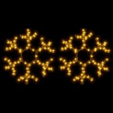 Cumpara ieftin Figurina Fulg de Zapada de Craciun LED 2 buc. alb cald 38x37 cm