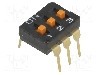 Intrerupator DIP, 2 pozitii, montare THT, 3 sectiuni, OMRON OCB - A6T-3104