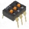 Intrerupator DIP, 2 pozitii, montare THT, 3 sectiuni, OMRON OCB - A6T-3104