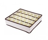 Cumpara ieftin Organizator sertar pentru sosete si accesorii, 24 compartimente, 32 x 32 cm, bej