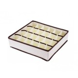 Organizator sertar pentru sosete si accesorii, 24 compartimente, 32 x 32 cm, bej