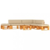 vidaXL Set mobilier paleți, 6 piese, maro miere, lemn de pin tratat 3066880