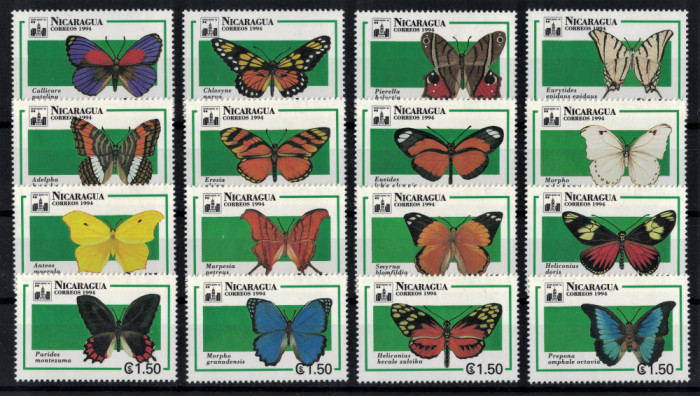 NICARAGUA 1994 - Fluturi/ serie completa MNH