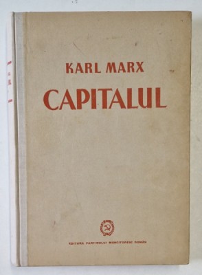 CAPITALUL-KARL MARX VOL 2 , CARTEA A 2-A 1951 foto