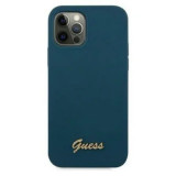 Cumpara ieftin Husa Guess pentru iPhone Metal Logo iPhone 12 Pro Max Albastru