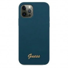 Husa Guess pentru iPhone Metal Logo iPhone 12 Pro Max Albastru