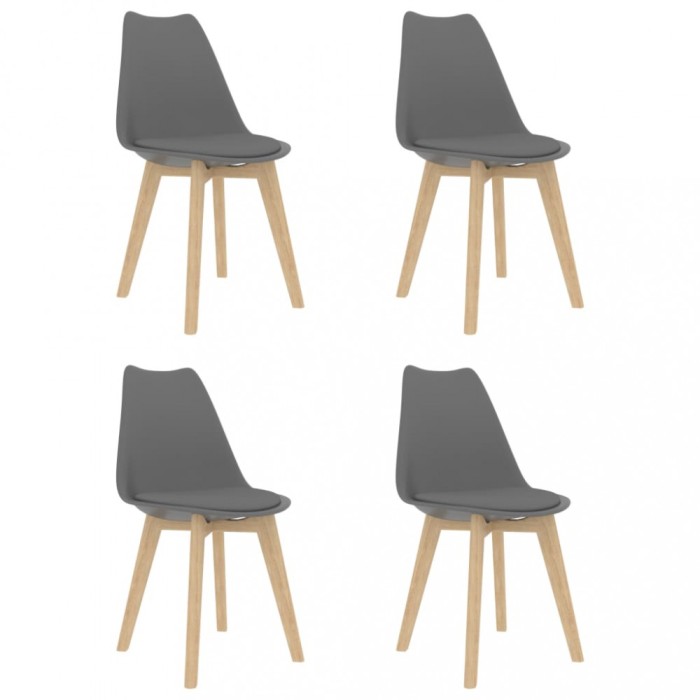 Gossi scaune de bucatarie, 4 buc., gri, plastic