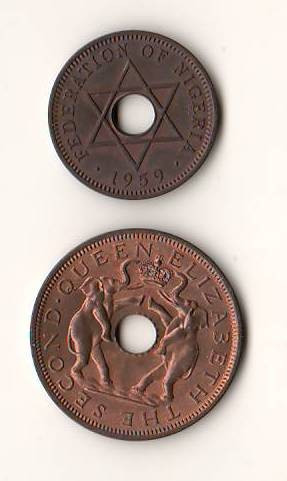 SV * Rhodesia + Nyasaland HALF PENNY 1959 + ONE PENNY 1958 UNC +luciu monetar