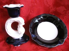 SFESNIC SI SCRUMIERA PORTELAN CU COBALT WEIMAR GDR