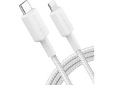 Cablu alimentare si date Anker, USB Type-C (T) la Lightning (T), 1.8m rata transfer 480 Mbps, invelis nylon, braided, alb, &quot;A81B6G21&quot; (timbru verde 0.