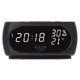 Ceas cu alarma Adler, afisare temperatura si umiditate, afisaj LED, cifre mari