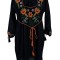 Rochie traditionala dama R, negru mahon/portocaliu , marimea M
