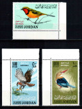 Iordania Jordania 1964, Mi #490-492 A**, fauna, pasari, MNH! Cota 250 &euro;!, Nestampilat