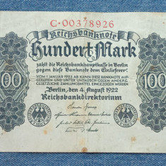 100 Mark 1922 Germania / marci germane / seria 00378926