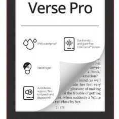 E-Book Reader PocketBook Verse Pro PB634, Ecran tactil 6.0inch E Ink Carta™ 1200, 300DPI, 512MB RAM, 16GB Flash, SMARTlight, WiFi (Rosu)