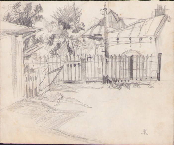 HST A1696 Schiță de Dimitrie &quot;Puiu&quot; Eitel 1938 semnată