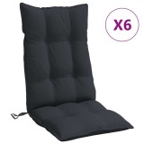 Cumpara ieftin Perne de scaun cu spatar inalt, 6 buc, negru, tesatura Oxford