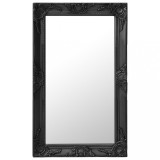 Oglindă de perete &icirc;n stil baroc, negru, 50 x 80 cm, vidaXL