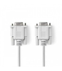 Cablu RS232 Null Modem D-Sub 9-pin serial mama - D-Sub 9 pini serial mama 2m ivory Nedis foto