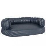 Cumpara ieftin Pat de caini, spuma ergonomica, albastru, 75x53 cm, piele eco