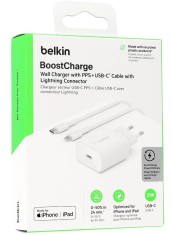 Belkin 25w Boostcharge Wall Charger With Pps + Usb-c Cable With Lightining Connector Strap 1m