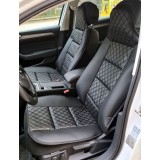2 x Huse Scaune Auto Masini Universal Negru Eco Piele