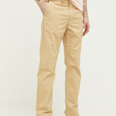 Vans pantaloni barbati, culoarea bej, drept