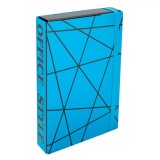 Mapă Cutie Carton, Model Dungi, Turcoaz, 35x5x24cm, Cu Elastic, Oem