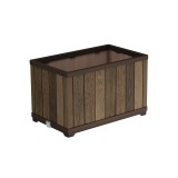 Cumpara ieftin Cutie decorativă pentru flori din plastic, &icirc;n formă de cărămidă, 81 L, nuc