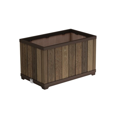 Cutie decorativă pentru flori din plastic, &amp;icirc;n formă de cărămidă, 81 L, nuc foto