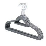 Set 5 Umerase Catifea Gri Antiderapante IdeallStore&reg; cu Carlig Rotativ, 45cm