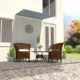 VidaXL Copertină retractabilă, albastru și alb, 150 x 150 cm