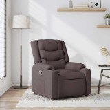 vidaXL Fotoliu rabatabil, maro &icirc;nchis, material textil